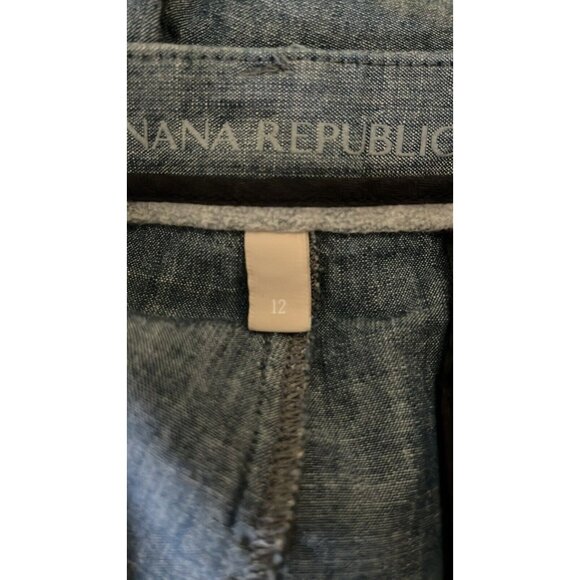 Banana Republic Shorts Womens Denim Chambray 5 Pockets Blue 100% cotton sz 12 - Picture 8 of 9